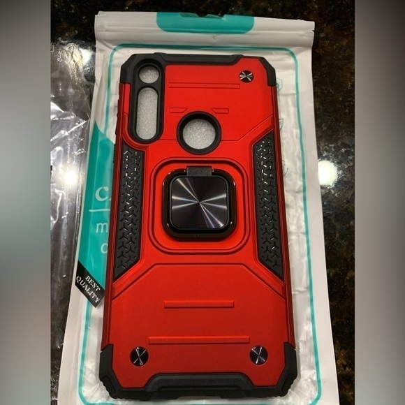 MOTO G Power Red phone case with extras kick stand finger ring NWT - Picture 6 of 12